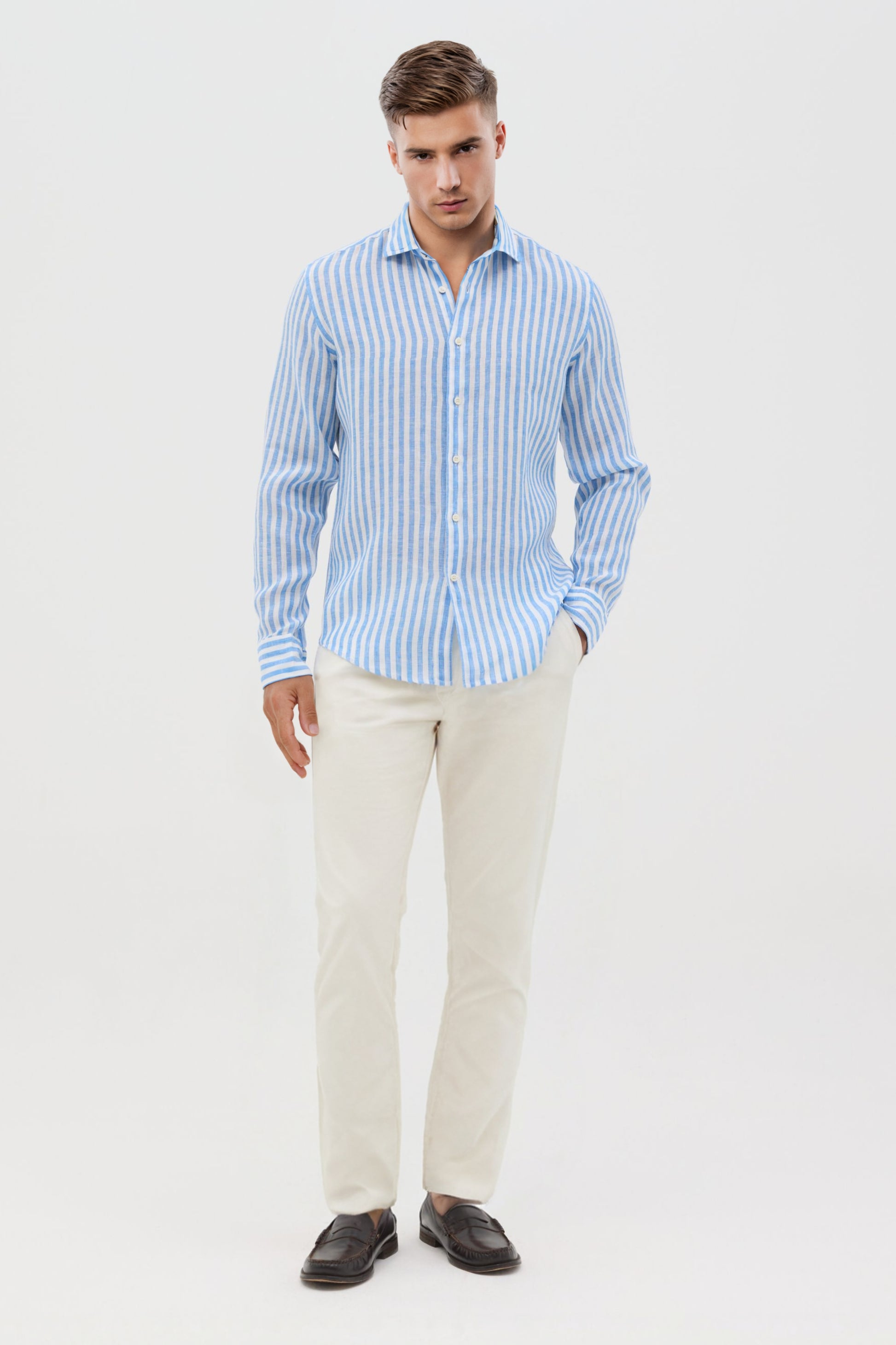 Classy Blue Stripes Pure Cotton Shirt