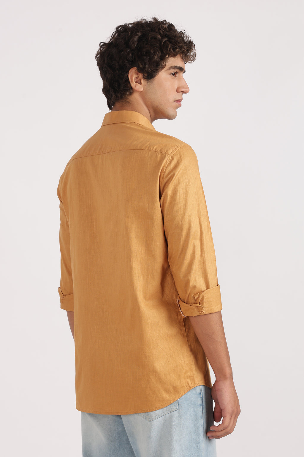 light brown cotton regular fit casual shirt