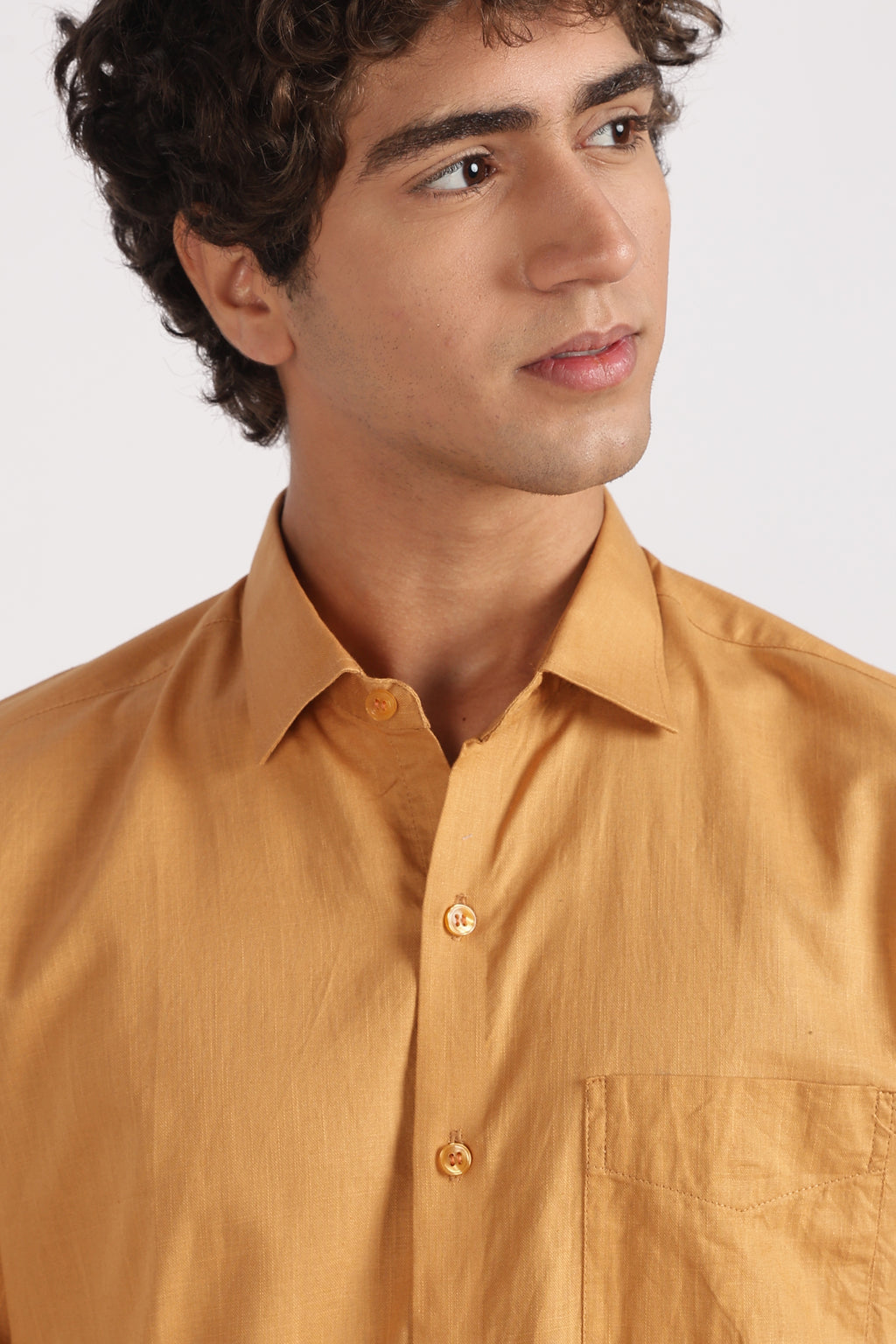 light brown cotton regular fit casual shirt