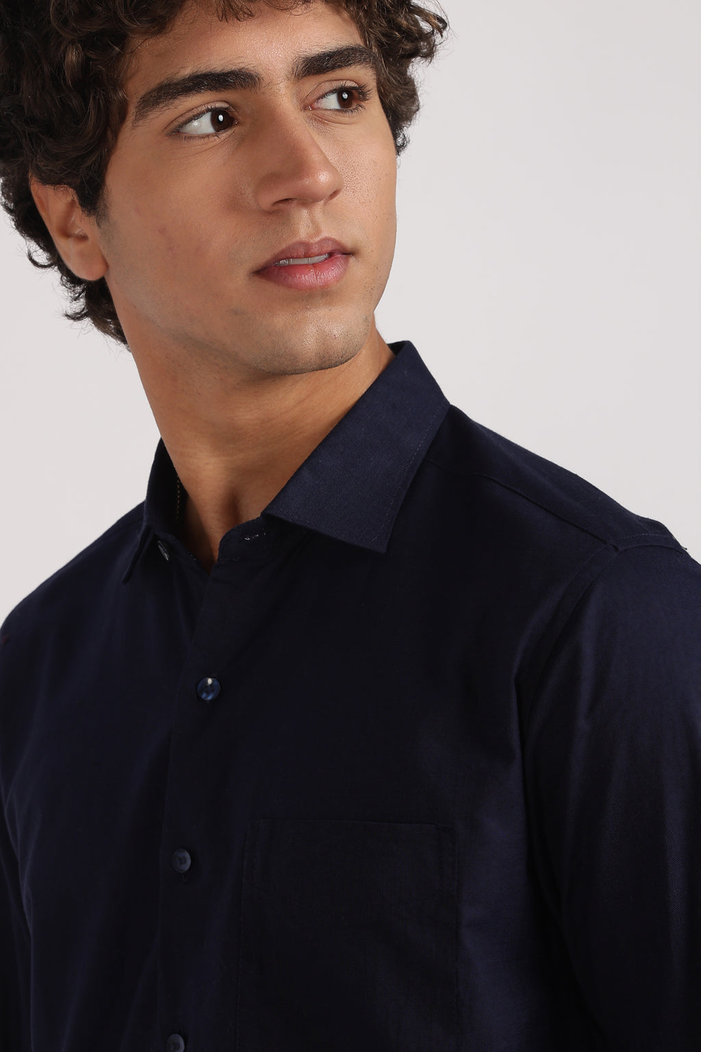 navy blue cotton regular fit casual shirt