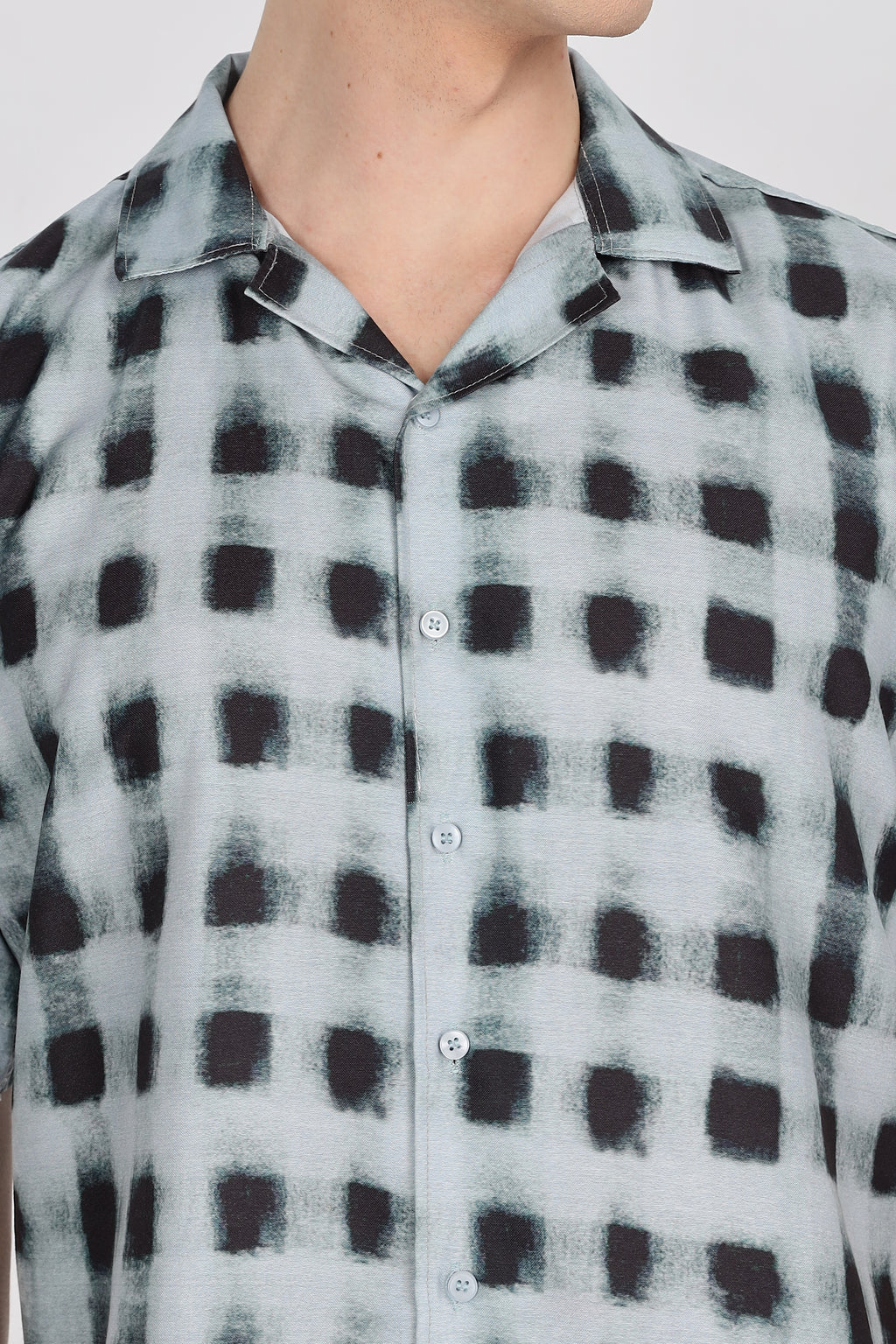 Check Relaxed Fit Club Collar Shirt