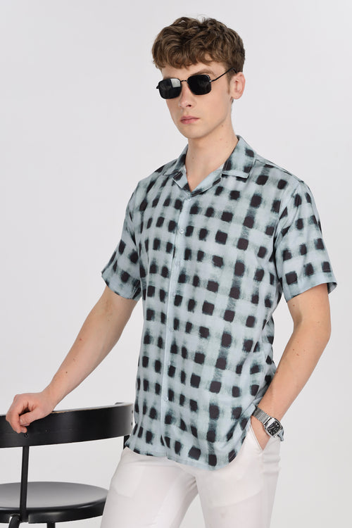 Check Relaxed Fit Club Collar Shirt