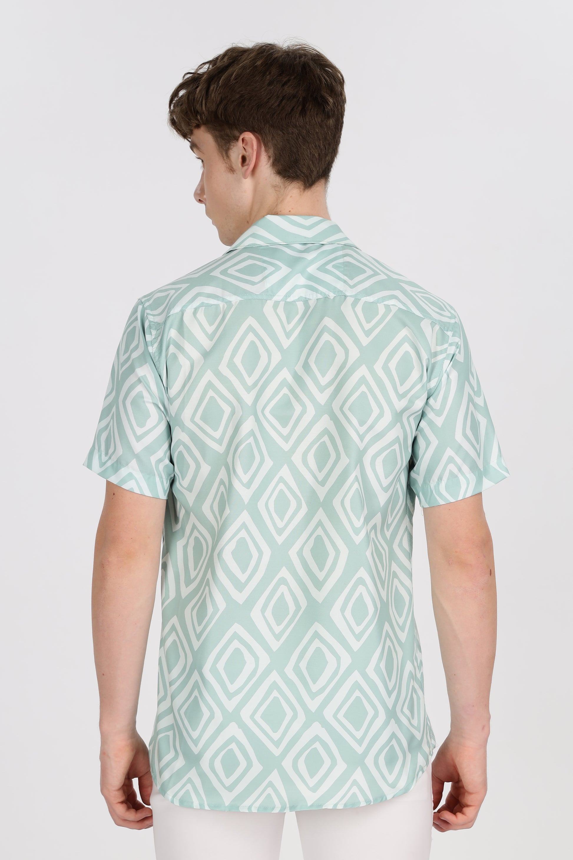 Dimond print Relaxed Fit Club Collar Shirt