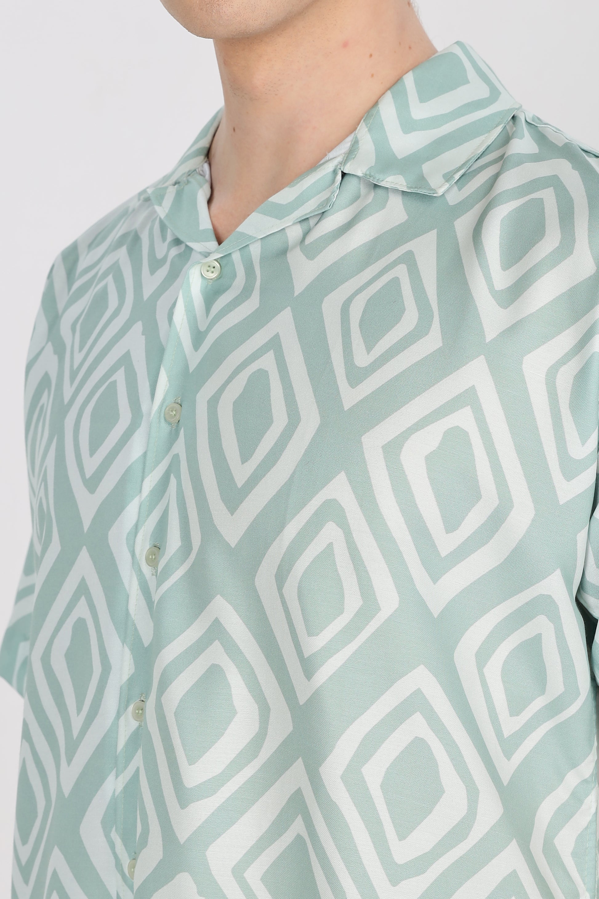 Dimond print Relaxed Fit Club Collar Shirt