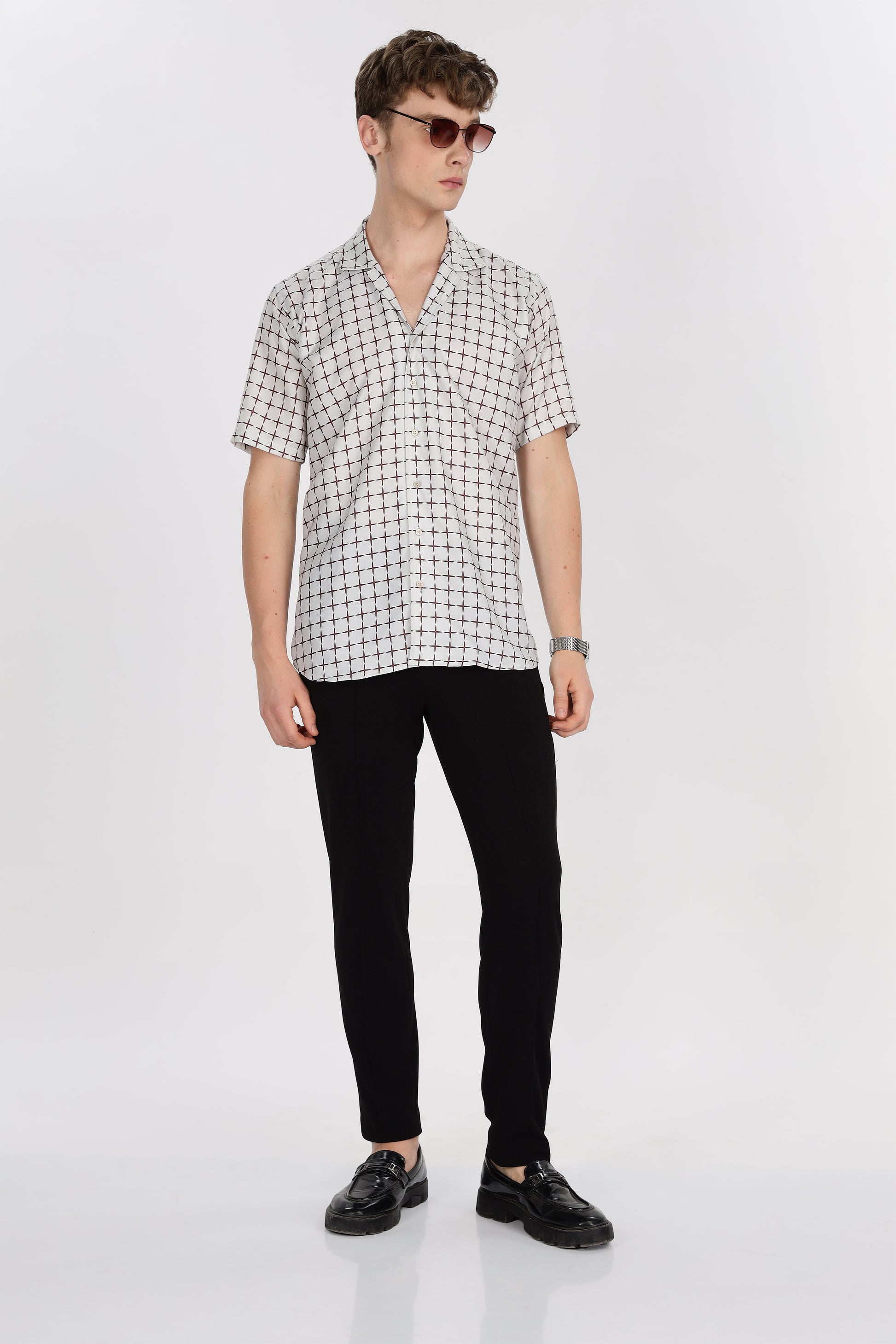 Checkered Printed Relaxed Fit Shirt
