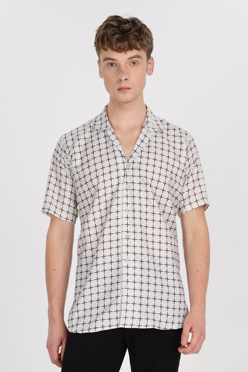 Checkered Printed Relaxed Fit Shirt