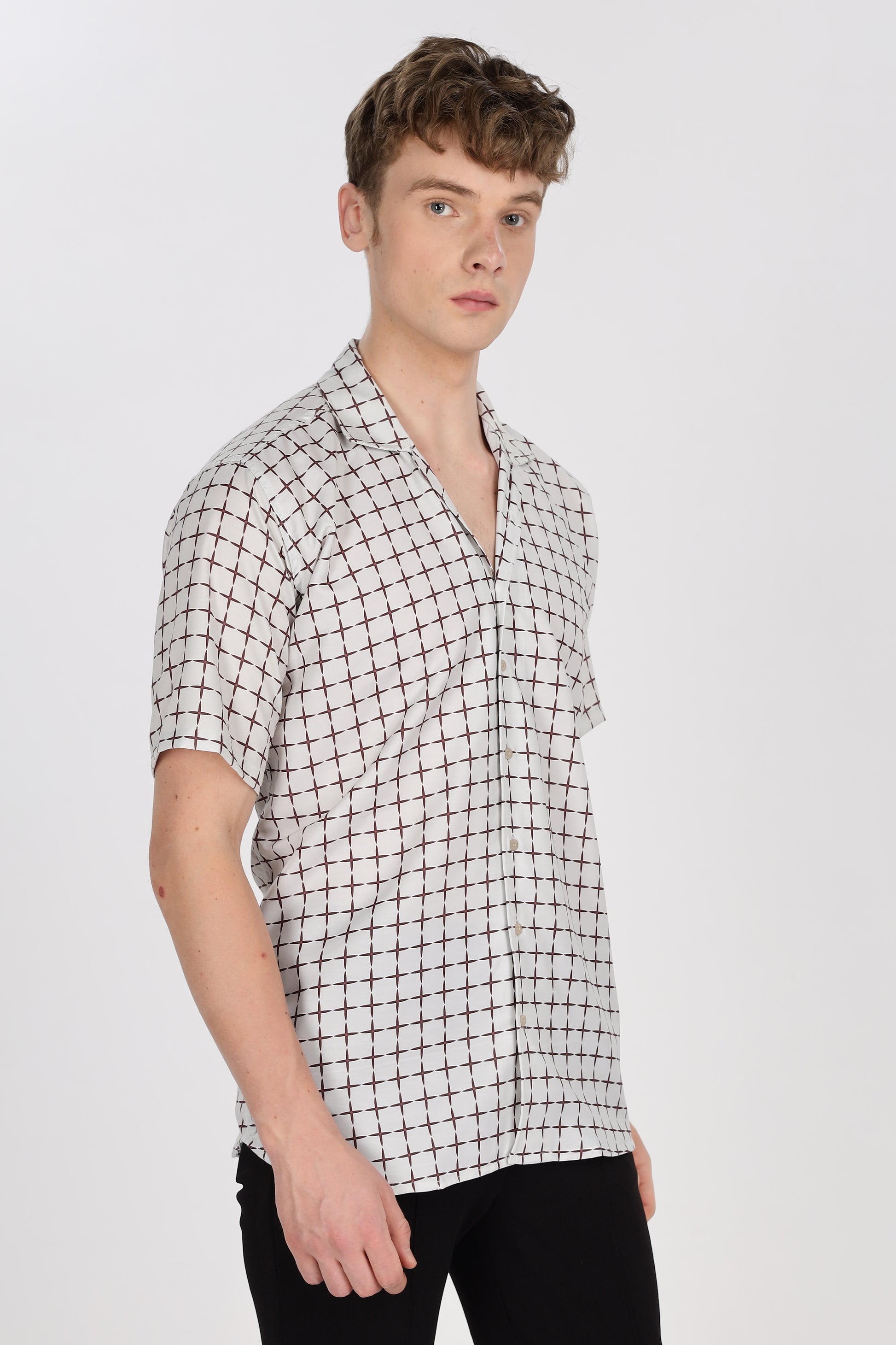 Checkered Printed Relaxed Fit Shirt