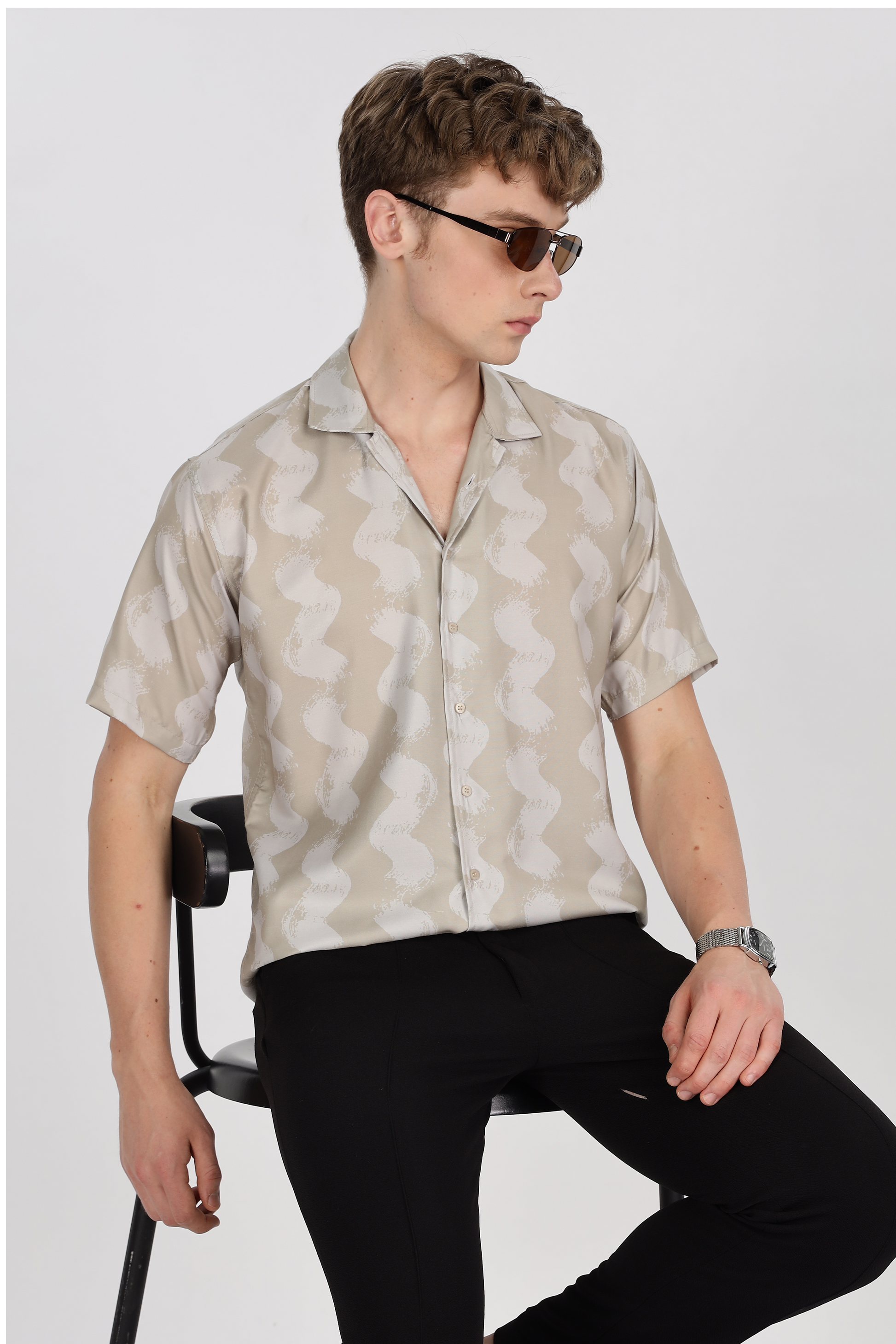 Old Money Brown Relaxed Fit Shirt