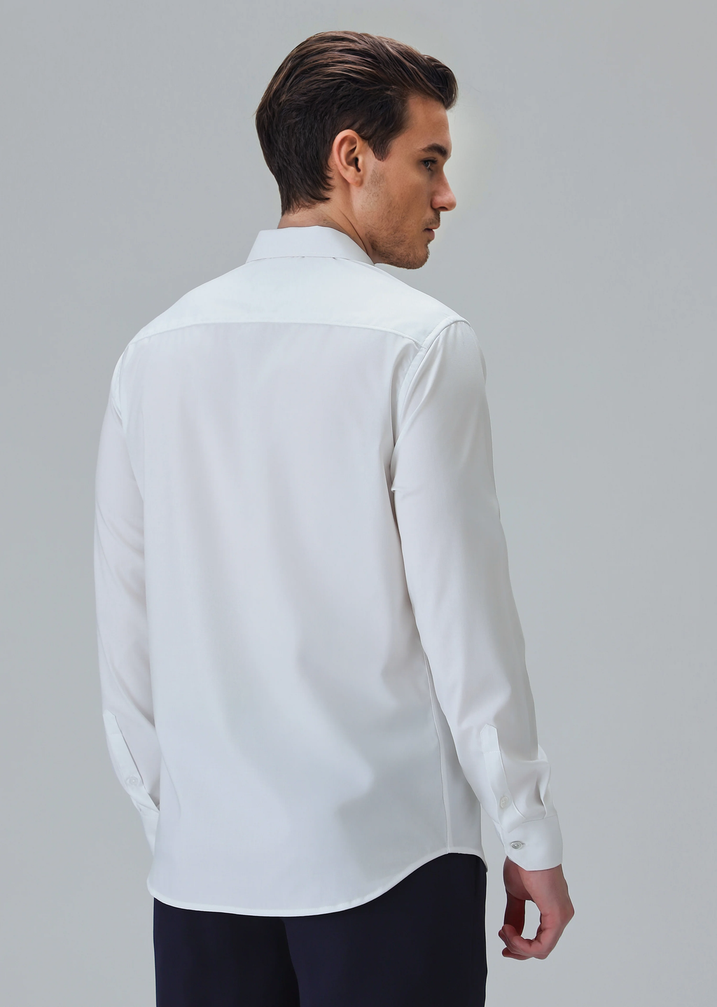 Cotton Blend Regular Fit White Shirt